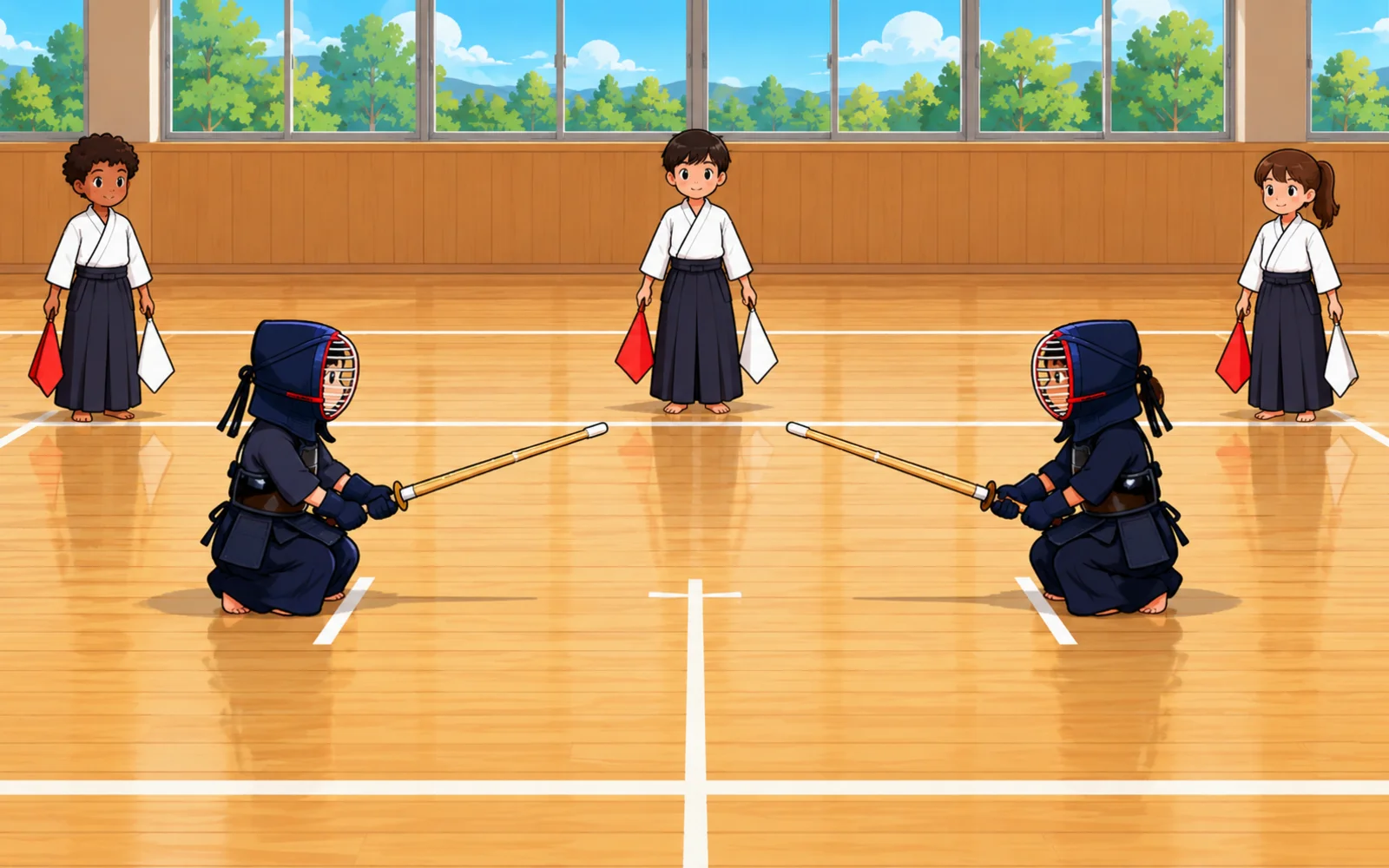 そんきょから始めるのルールを表した絵